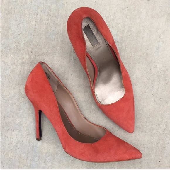 RACHEL Rachel Roy Shoes - Rachel Roy orange suede leather heels 9